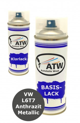 Autolack für VW L6T7 Anthrazit Metallic +400ml Klarlack Set